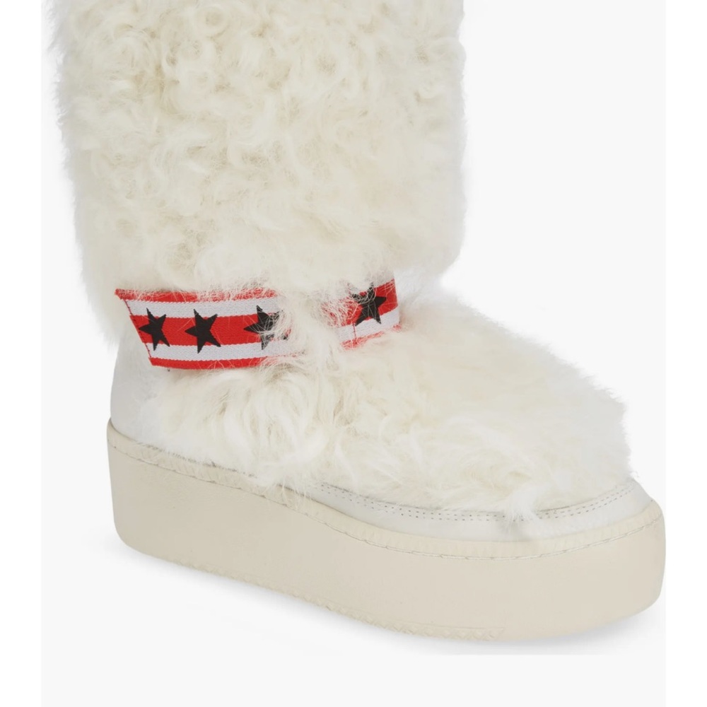 Ash shearling Furry White Platform Boots new 39 8